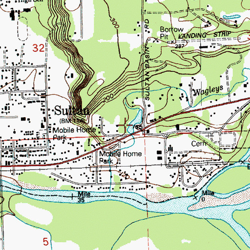 Topographic Map of Sultan Mill Pond, WA