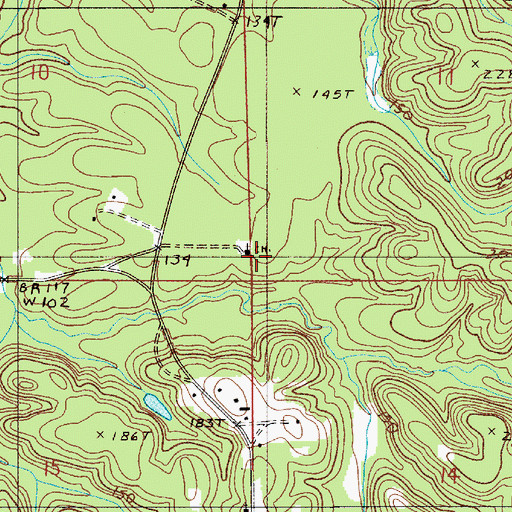 Topographic Map of Saint Paul Church, AL