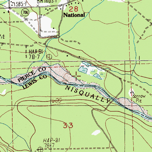 Topographic Map of National Mill Pond Dam, WA