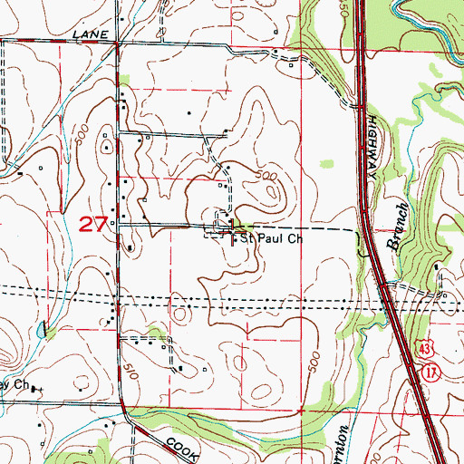 Topographic Map of Saint Paul Missionary Baptist Church, AL
