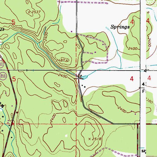 Topographic Map of Williams Pond, WA