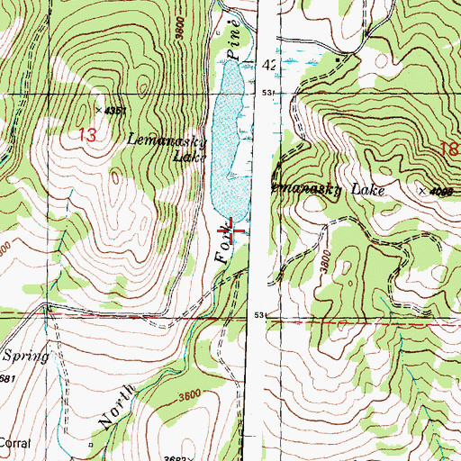Topographic Map of Lemansky Lake Dam, WA