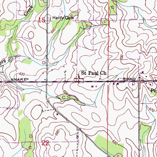 Topographic Map of Saint Paul Missionary Baptist Church, AL