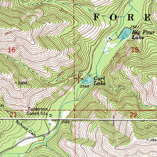Topographic Map of Curl Lake Dam, WA