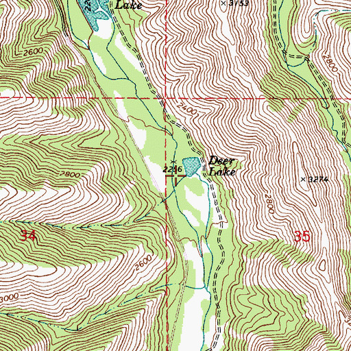 Topographic Map of Deer Lake Dam, WA