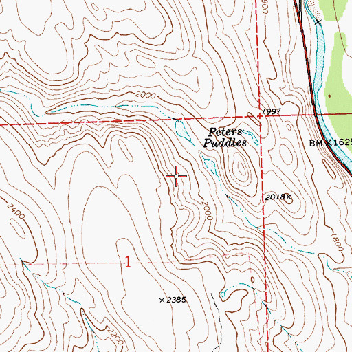 Topographic Map of Peters Reservoir Number Two Dam, WA