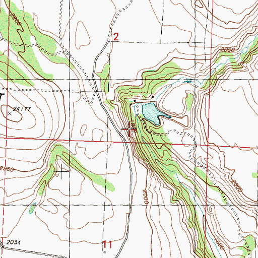 Topographic Map of Stout Reservoir Dam, WA