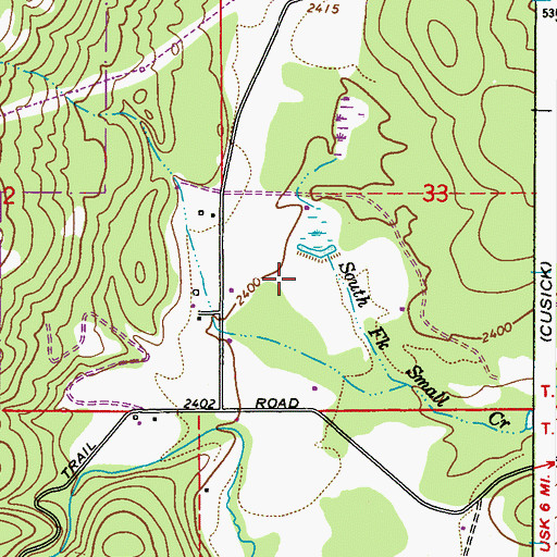 Topographic Map of Elliott Dam, WA