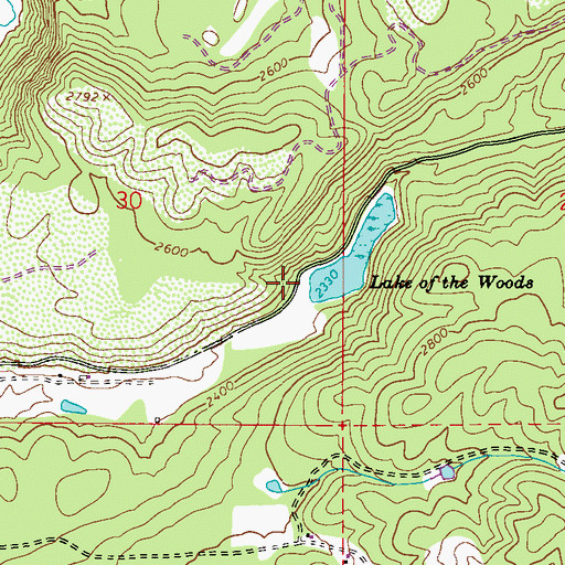 Topographic Map of The Woods Lake Dam, WA