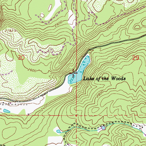 Topographic Map of Lake of the Woods, WA