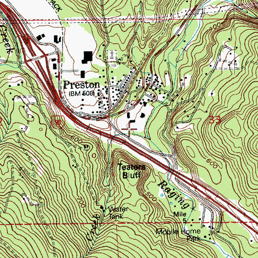 Topographic Map of Preston Mill Pond Dam, WA