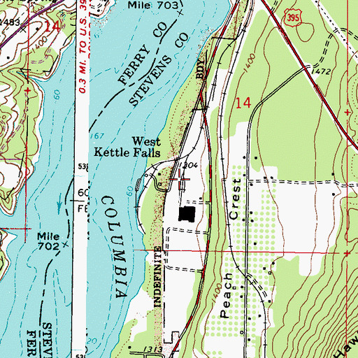 Topographic Map of Boise Cascade Mill Waste Pond, WA
