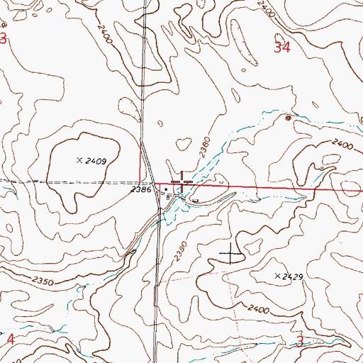 Topographic Map of Perry Dam Number Two, WA