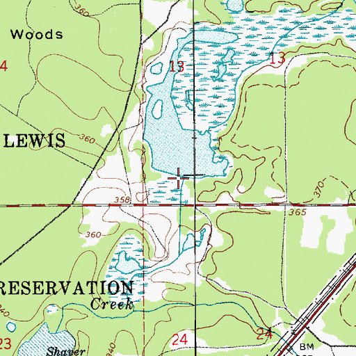 Topographic Map of Johnson Marsh Dam, WA