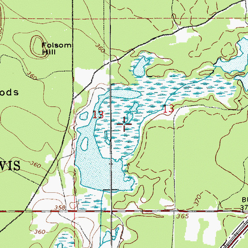 Topographic Map of Johnson Marsh, WA
