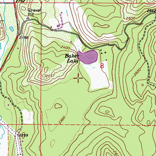 Topographic Map of Baker Lake Dam, WA