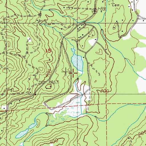 Topographic Map of Lake Lucinda Dam, WA