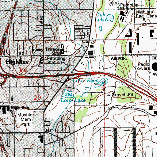 Topographic Map of North Clear Zone Detention Dam, WA