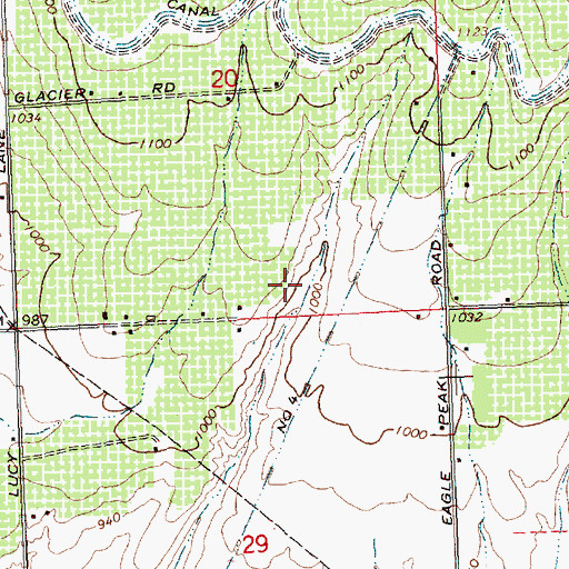 Topographic Map of Bunger Dam, WA