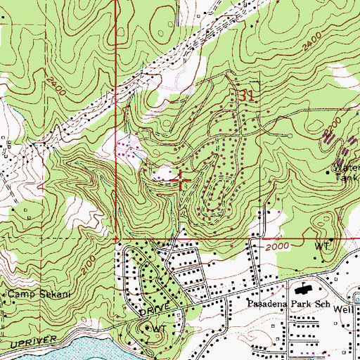 Topographic Map of Northwood Detention Pond Number Two Dam, WA
