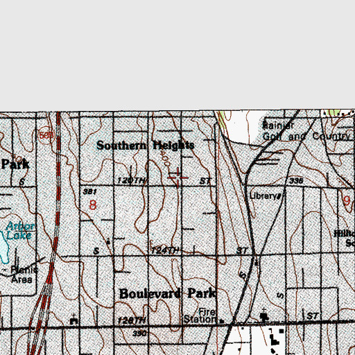 Topographic Map of South 120th Street Reservoir, WA