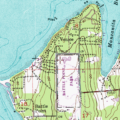 Topographic Map of Battlepoint Park Reservoir, WA