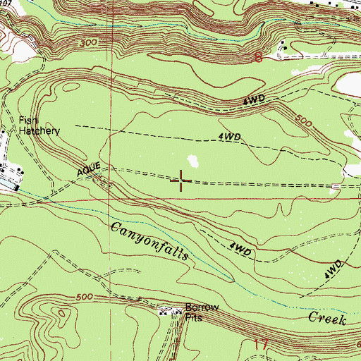 Topographic Map of Trout Springs Hatchery Dam, WA