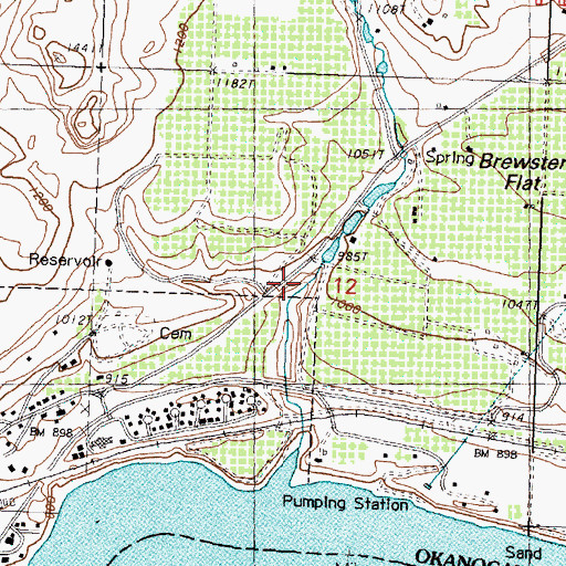 Topographic Map of Gebbers Dam Number One, WA
