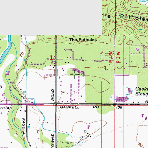 Topographic Map of Rex Aldrich Reservoir, WA