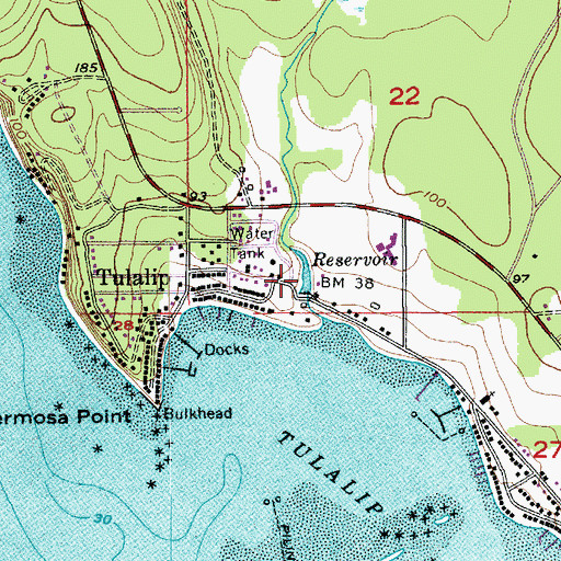 Topographic Map of Tulalip Salmon Rearing Pond, WA