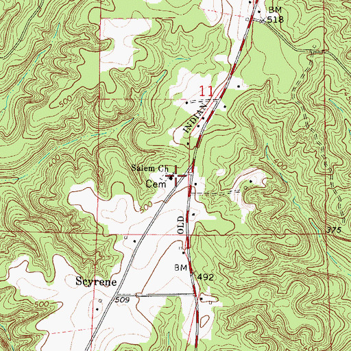 Topographic Map of Salem Baptist Church, AL