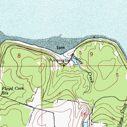 Topographic Map of Bradley Creek Dam, WA