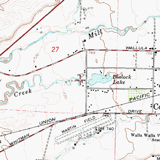 Topographic Map of Blalock Lake Dam, WA