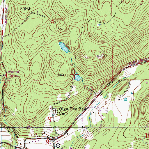 Topographic Map of Boyd Lower Reservoir Dam, WA