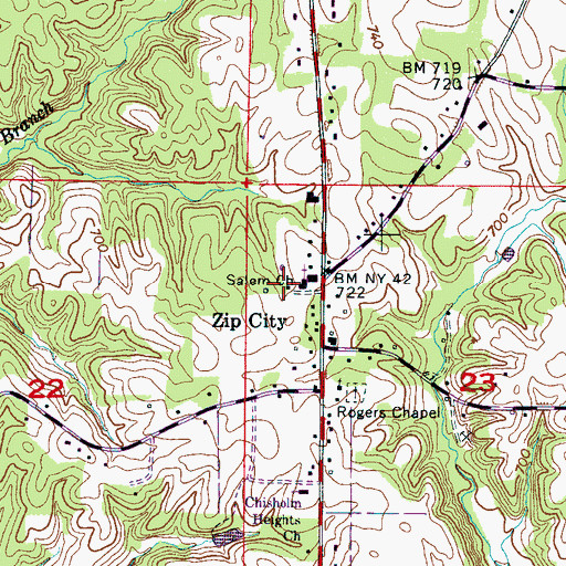 Topographic Map of Salem Church of Christ, AL