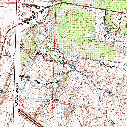 Topographic Map of Amon Pumping Station, WA