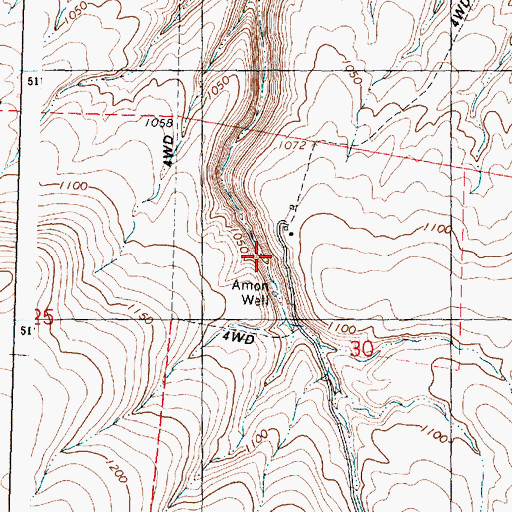 Topographic Map of Amon Well, WA