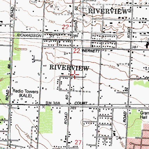 Topographic Map of Riverview, WA