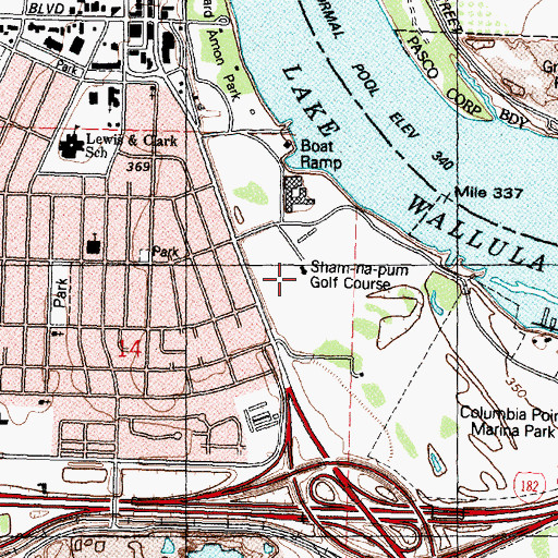 Topographic Map of Sham-na-pum Golf Course, WA