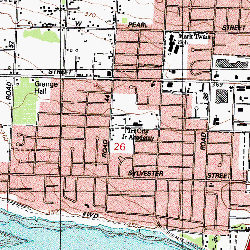Topographic Map of Tri - City Junior Academy, WA