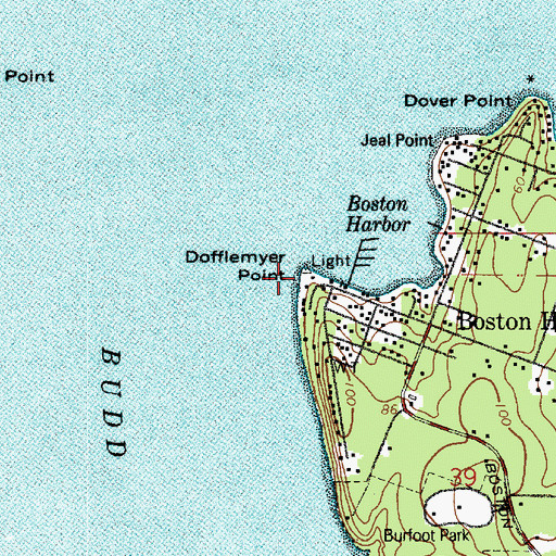 Topographic Map of Dofflemyer Point, WA