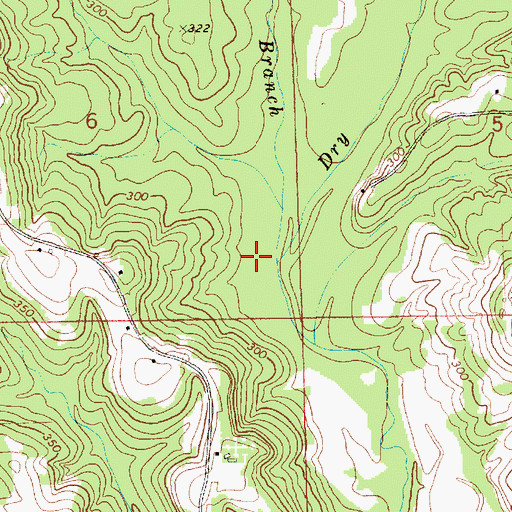 Topographic Map of Sally Branch, AL
