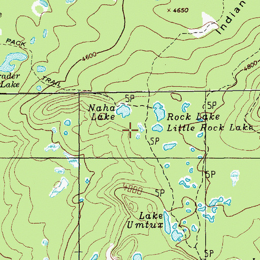 Topographic Map of Naha Lake, WA