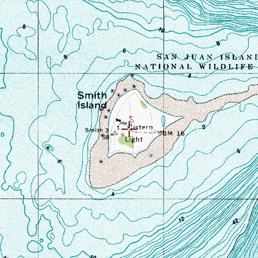 Topographic Map of Smith Island, WA