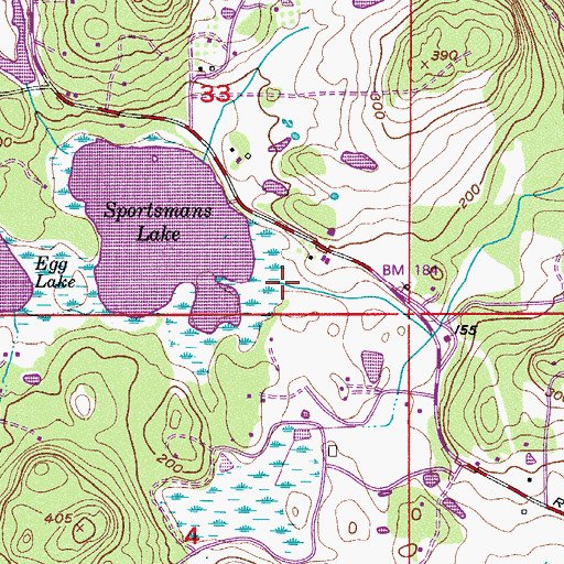 Topographic Map of Sportsmans Lake, WA