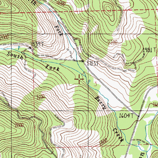 Topographic Map of North Fork Berry Creek, WA