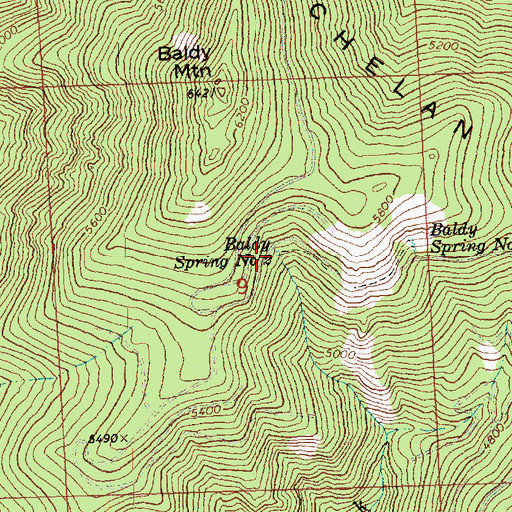 Topographic Map of Baldy Spring Number 2, WA