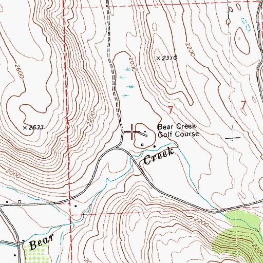 Topographic Map of Bear Creek Golf Course, WA