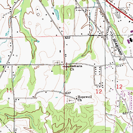 Topographic Map of Samaria Baptist Church, AL