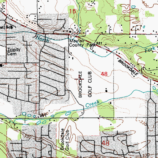 Topographic Map of Brookdale Golf Club, WA